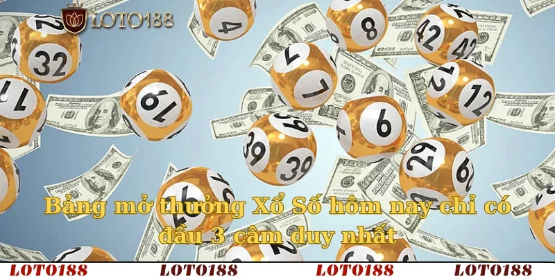 Bảng mở thưởng Xổ Số hôm nay chỉ có đầu 3 câm duy nhất