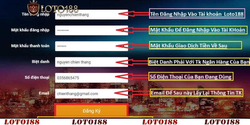 Bước 2: Điền thông tin