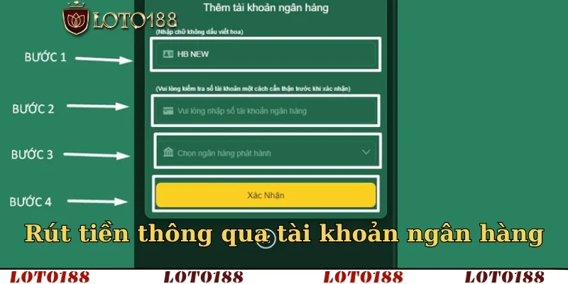 Rút tiền thông qua tài khoản ngân hàng